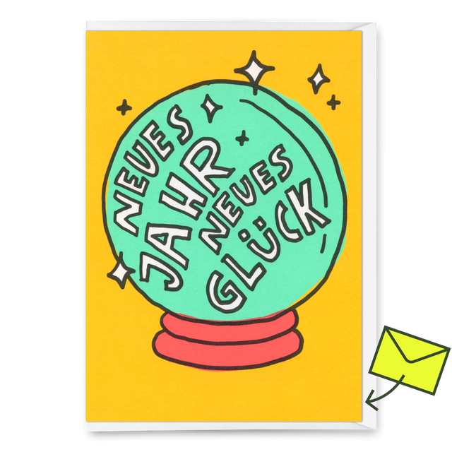 Deli Cards Grußkarte "Neues Jahr. Neues Glück." | Lustige Klappkarte zum Geburtstag