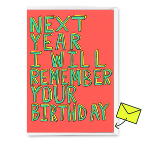 Deli Cards Grußkarte "I will remember your birthday" | Lustige Klappkarte zum Geburtstag