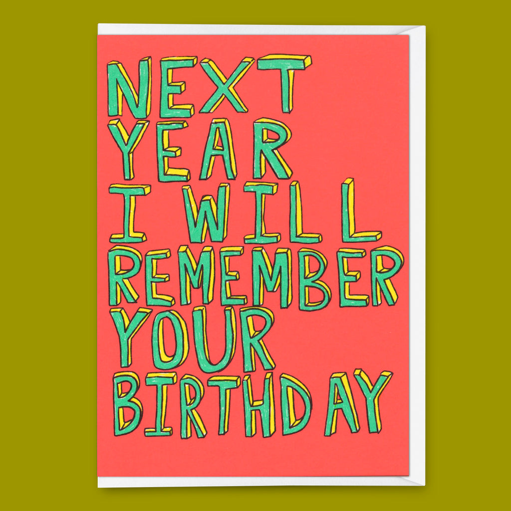 Deli Cards Grußkarte "I will remember your birthday" | Lustige Klappkarte zum Geburtstag