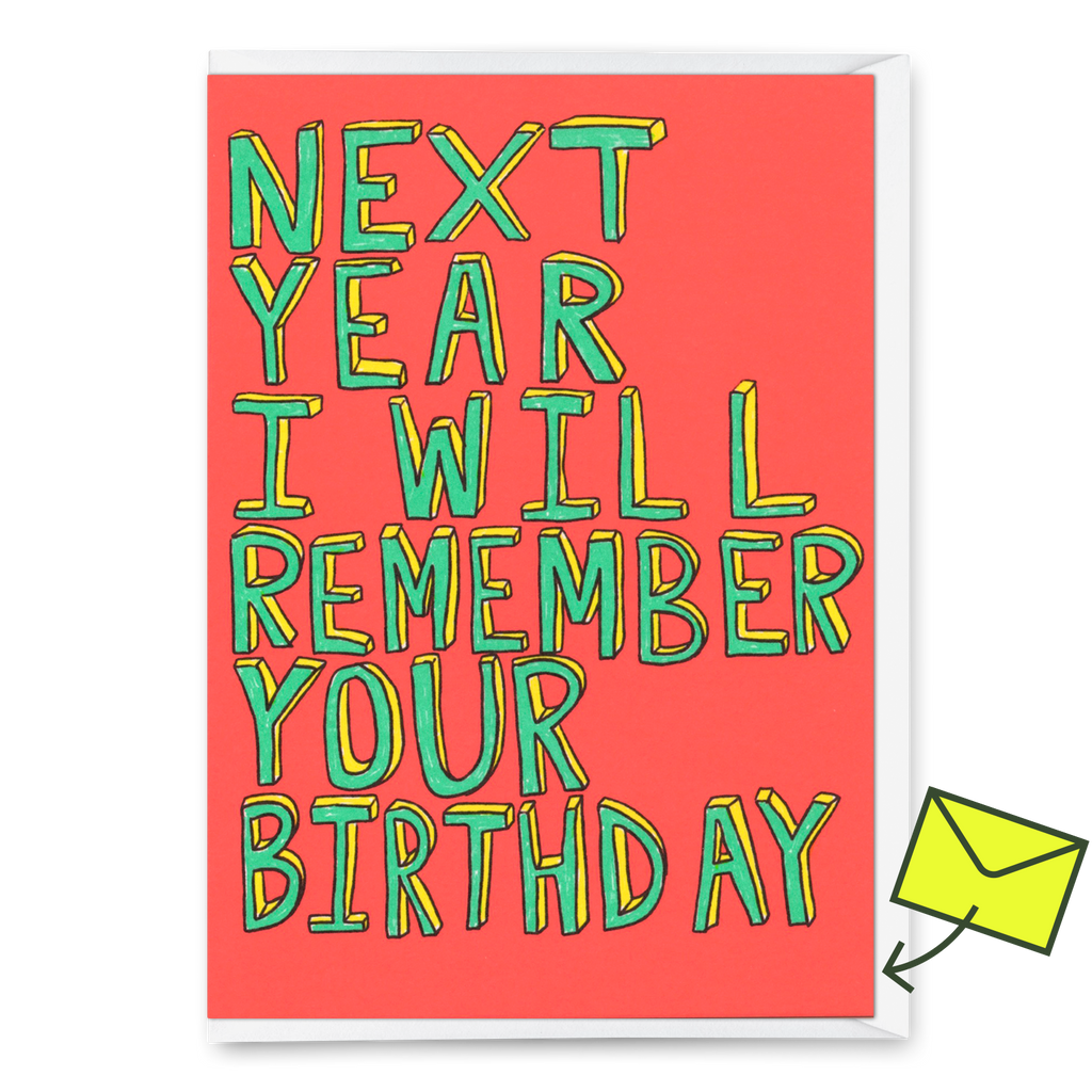 Deli Cards Grußkarte "I will remember your birthday" | Lustige Klappkarte zum Geburtstag