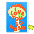 Deli Cards Grußkarte "I love you so mush" | Lustige Klappkarte für Verliebte
