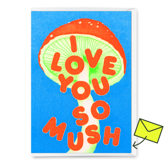 Deli Cards Grußkarte "I love you so mush" | Lustige Klappkarte für Verliebte