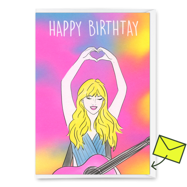 Deli Cards Grußkarte "Happy Birth-Tay" | Ausgefallene Klappkarte zum Geburtstag