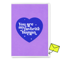 Deli Cards Grußkarte "Favorite human" | Besondere Klappkarte für Verliebte