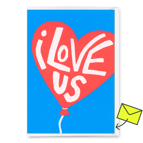 Deli Cards Grußkarte "I love us" | Lustige Klappkarte für Verliebte