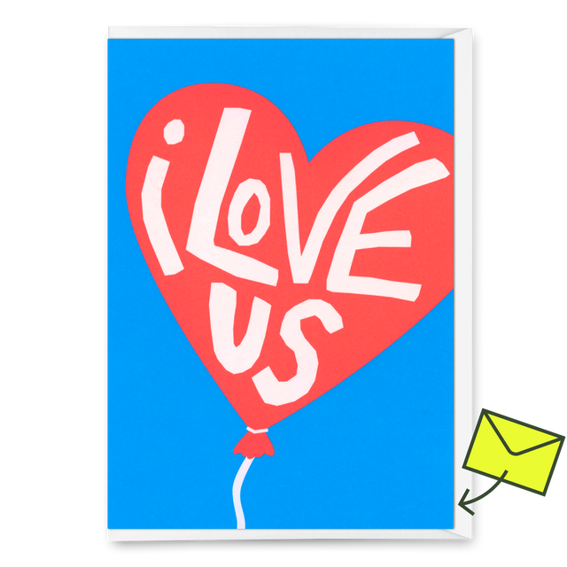 Deli Cards Grußkarte "I love us" | Lustige Klappkarte für Verliebte