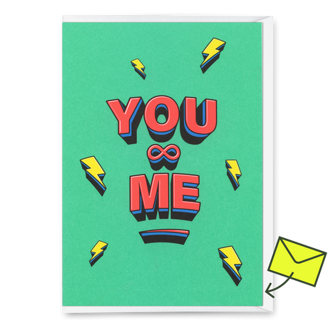 Deli Cards Grußkarte "You ∞ Me" | Besondere Klappkarte für Verliebte