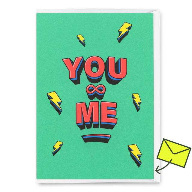 Deli Cards Grußkarte "You ∞ Me" | Besondere Klappkarte für Verliebte
