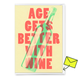 Deli Cards Grußkarte "Age gets better with wine" | Lustige Klappkarte zum Geburtstag