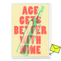 Deli Cards Grußkarte "Age gets better with wine" | Lustige Klappkarte zum Geburtstag
