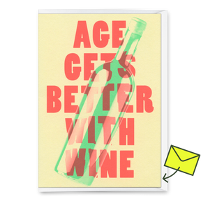 Deli Cards Grußkarte "Age gets better with wine" | Lustige Klappkarte zum Geburtstag