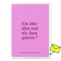 Deli Cards Grußkarte "Wieder nix dazu gelernt" | Lustige Klappkarte zum Geburtstag