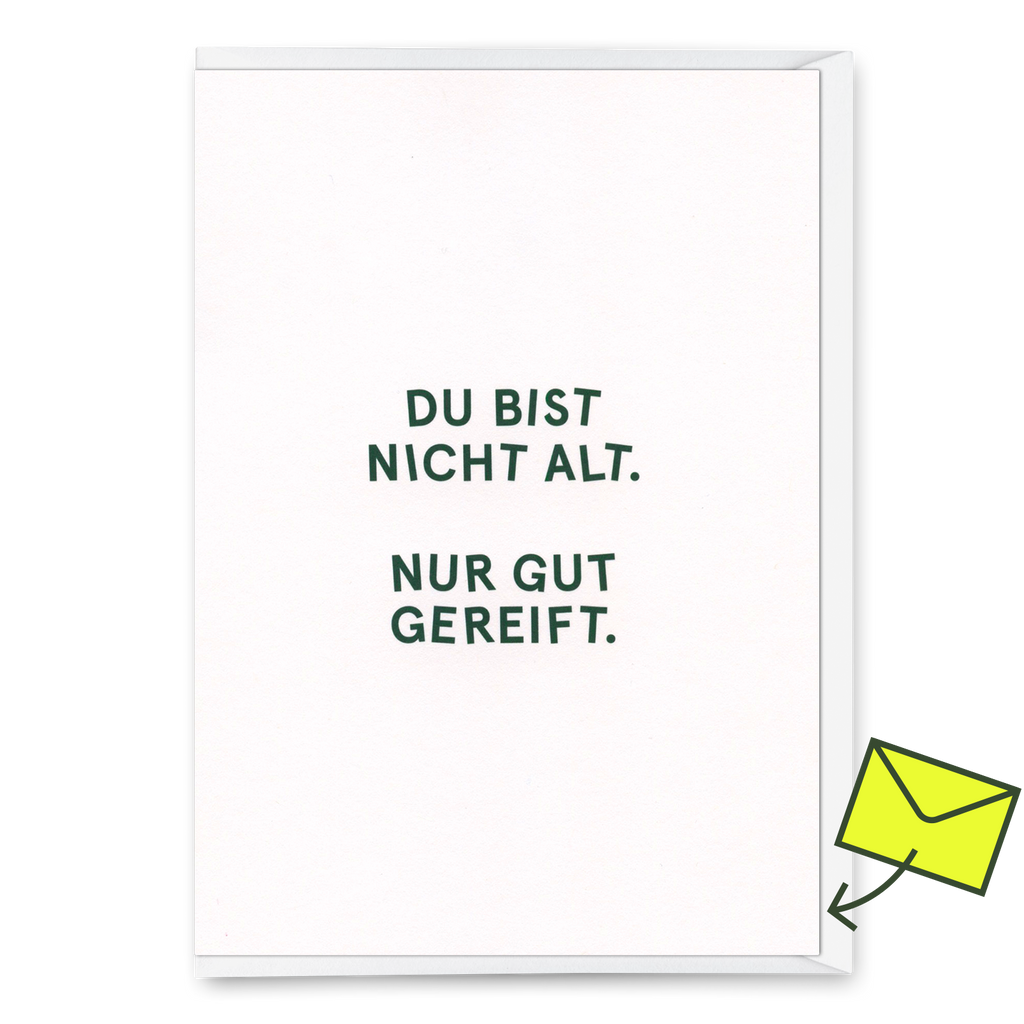 Deli Cards Grußkarte "Nur gut gereift." | Lustige Klappkarte zum Geburtstag