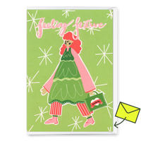 Deli Cards Grußkarte "Feeling festive" | Coole Klappkarte zu Weihnachten