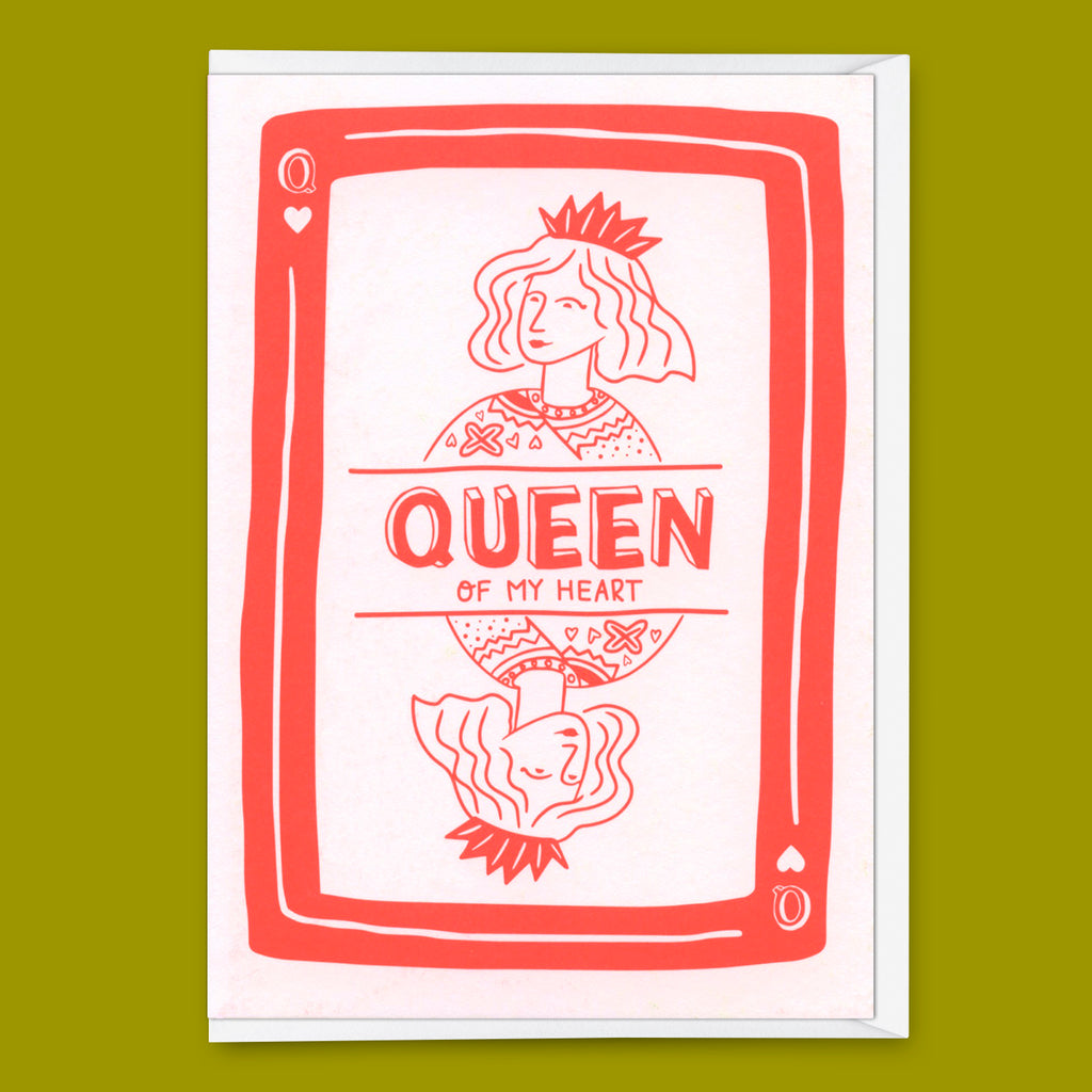 Deli Cards Grußkarte "Queen of hearts" | Besondere Klappkarte für jeden Anlass