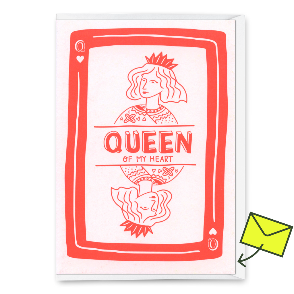 Deli Cards Grußkarte "Queen of hearts" | Besondere Klappkarte für jeden Anlass