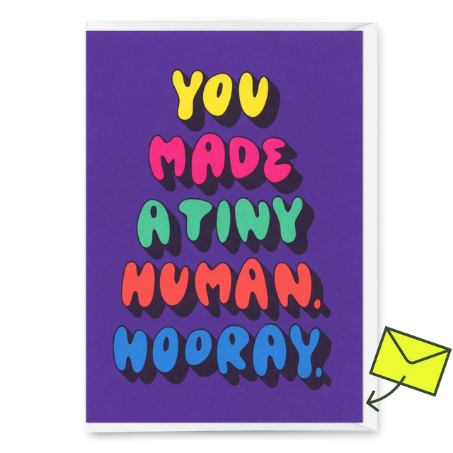 Deli Cards Grußkarte "You made a tiny human" | Besondere Klappkarte zur Geburt