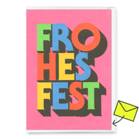 Deli Cards Grußkarte "FRO-HES-FEST" | Schöne Klappkarte zu Weihnachten