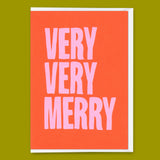 Deli Cards Grußkarte "Very very merry 2colors" | Schöne Klappkarte zu Weihnachten