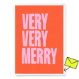 Deli Cards Grußkarte "Very very merry 2colors" | Schöne Klappkarte zu Weihnachten