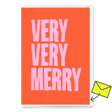 Deli Cards Grußkarte "Very very merry 2colors" | Schöne Klappkarte zu Weihnachten