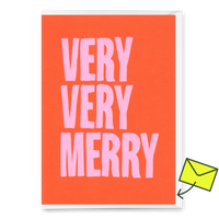 Deli Cards Grußkarte "Very very merry 2colors" | Schöne Klappkarte zu Weihnachten