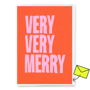 Deli Cards Grußkarte "Very very merry 2colors" | Schöne Klappkarte zu Weihnachten