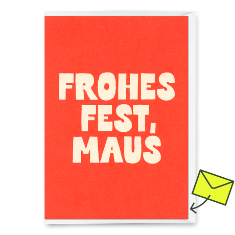 Deli Cards Grußkarte "Frohes Fest Maus" | Coole Klappkarte zu Weihnachten