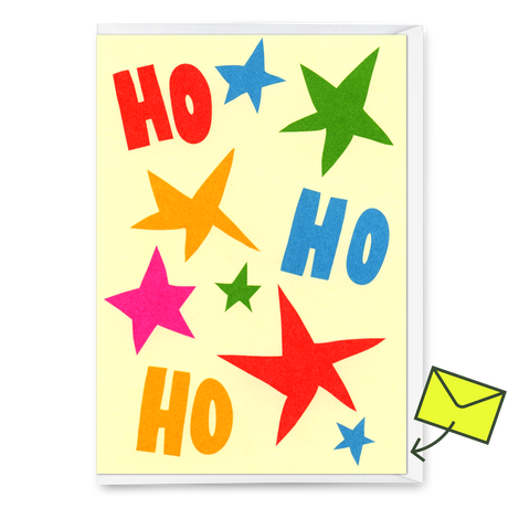 Deli Cards Grußkarte "Hohoho Stars" | Coole Klappkarte zu Weihnachten