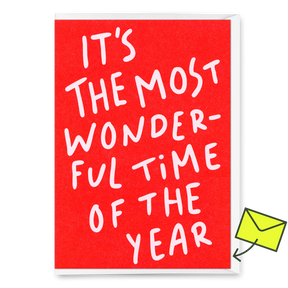 Deli Cards Grußkarte "It's the most wonderful time" | Schöne Klappkarte zu Weihnachten