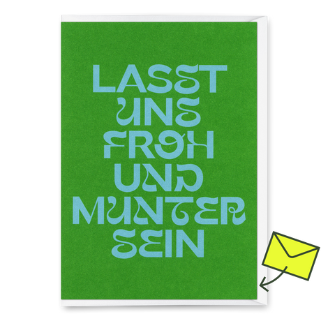 Deli Cards Grußkarte "Lasst uns froh und munter sein Huge Type" | Ausgefallene Klappkarte zu Weihnachten