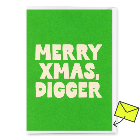 Deli Cards Grußkarte "Merry Xmas Digger" | Lustige Klappkarte zu Weihnachten