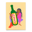 Deli Cards Postkarte "Cheers Girl Bottle" | Besondere Karte für jeden Anlass
