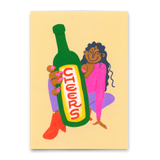 Deli Cards Postkarte "Cheers Girl Bottle" | Besondere Karte für jeden Anlass