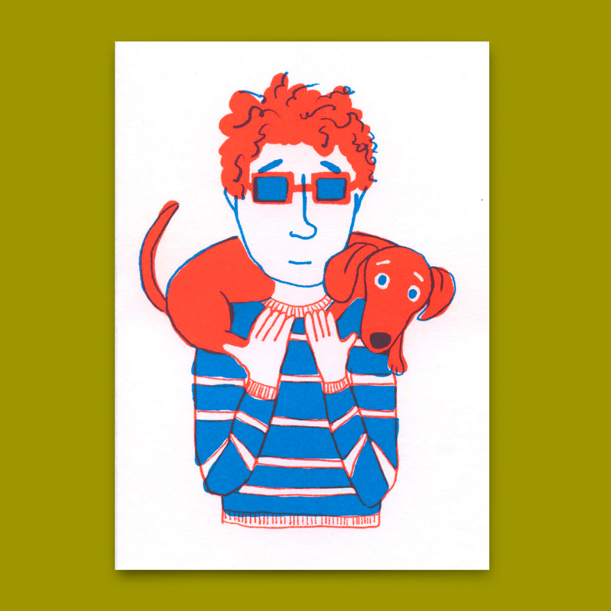Deli Cards Postkarte "Dogman" | Lustige Karte mit Hunde-Motiv