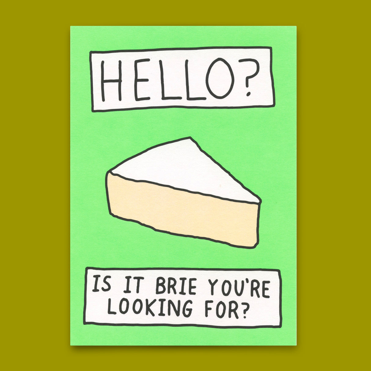 Deli Cards Postkarte "Hello, Brie?" | Lustige Karte mit Spruch