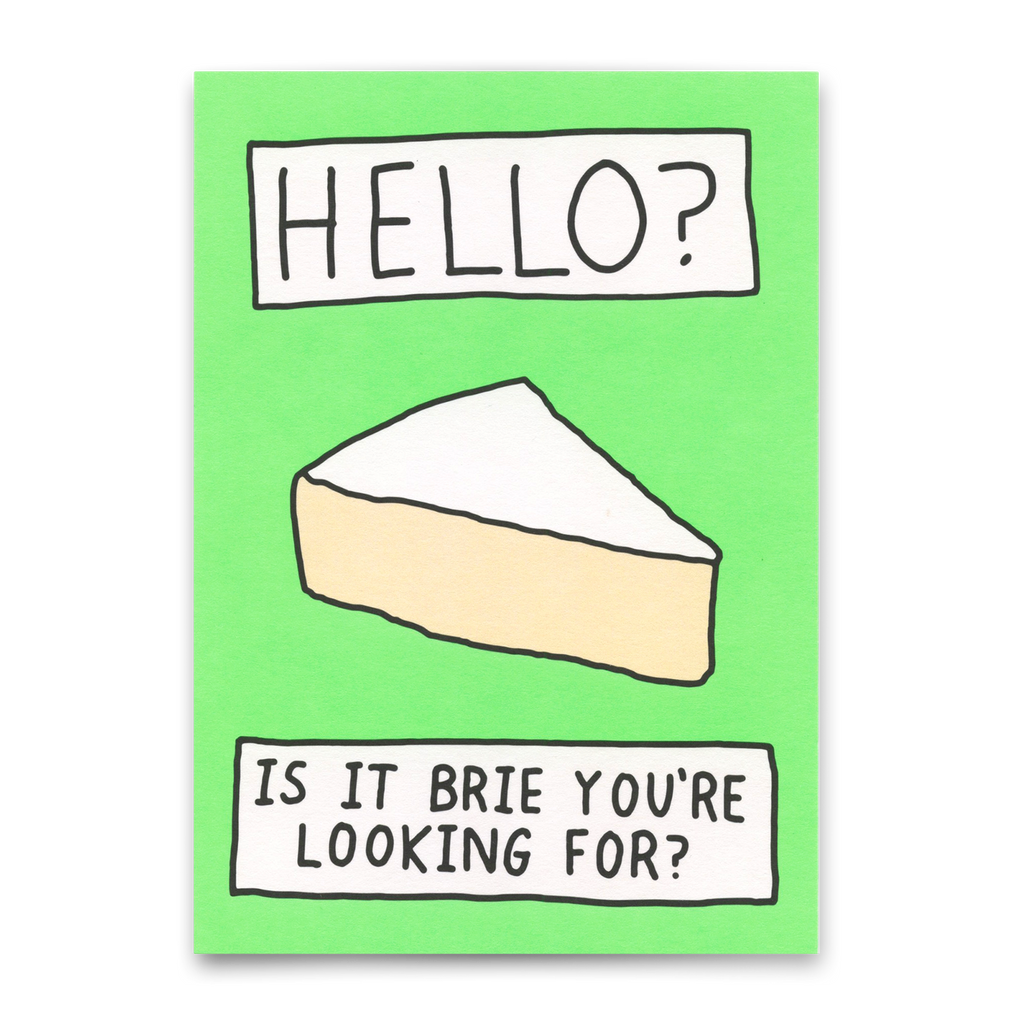 Deli Cards Postkarte "Hello, Brie?" | Lustige Karte mit Spruch