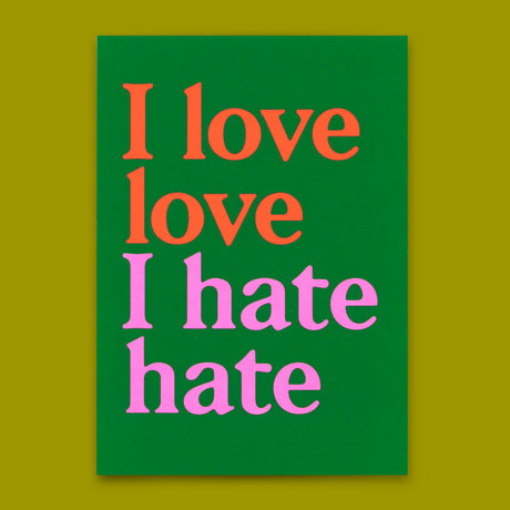 Deli Cards Postkarte "I love love Green" | Ausgefallene Karte mit Spruch