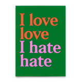 Deli Cards Postkarte "I love love Green" | Ausgefallene Karte mit Spruch