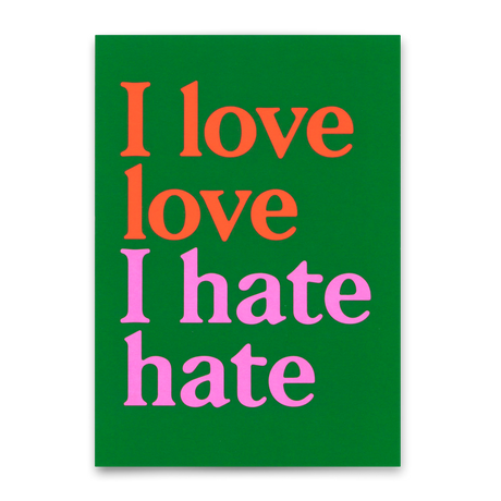 Deli Cards Postkarte "I love love Green" | Ausgefallene Karte mit Spruch