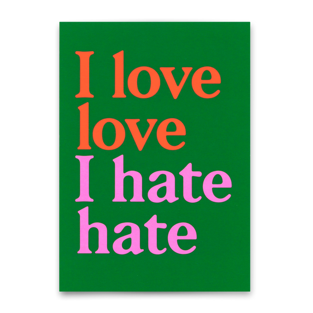 Deli Cards Postkarte "I love love Green" | Ausgefallene Karte mit Spruch