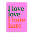 Deli Cards Postkarte "I love love Pink" | Ausgefallene Karte mit Spruch