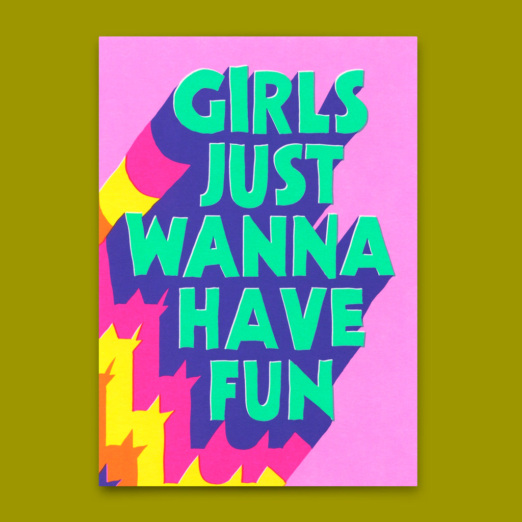 Deli Cards Postkarte "Girls just wanna have fun" | Coole Karte mit Spruch