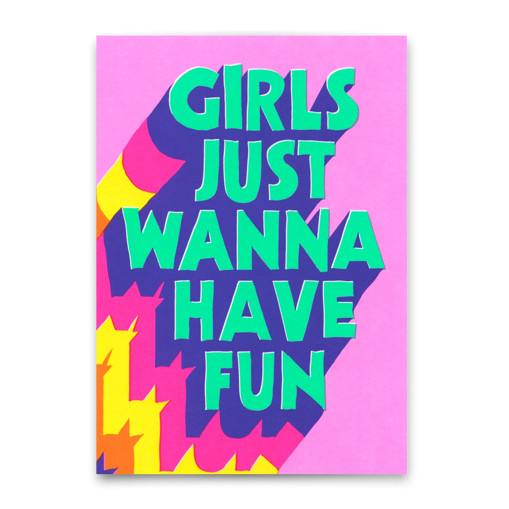 Deli Cards Postkarte "Girls just wanna have fun" | Coole Karte mit Spruch