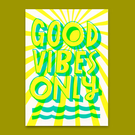 Deli Cards Postkarte "Good vibes only" | Coole Karte mit Spruch