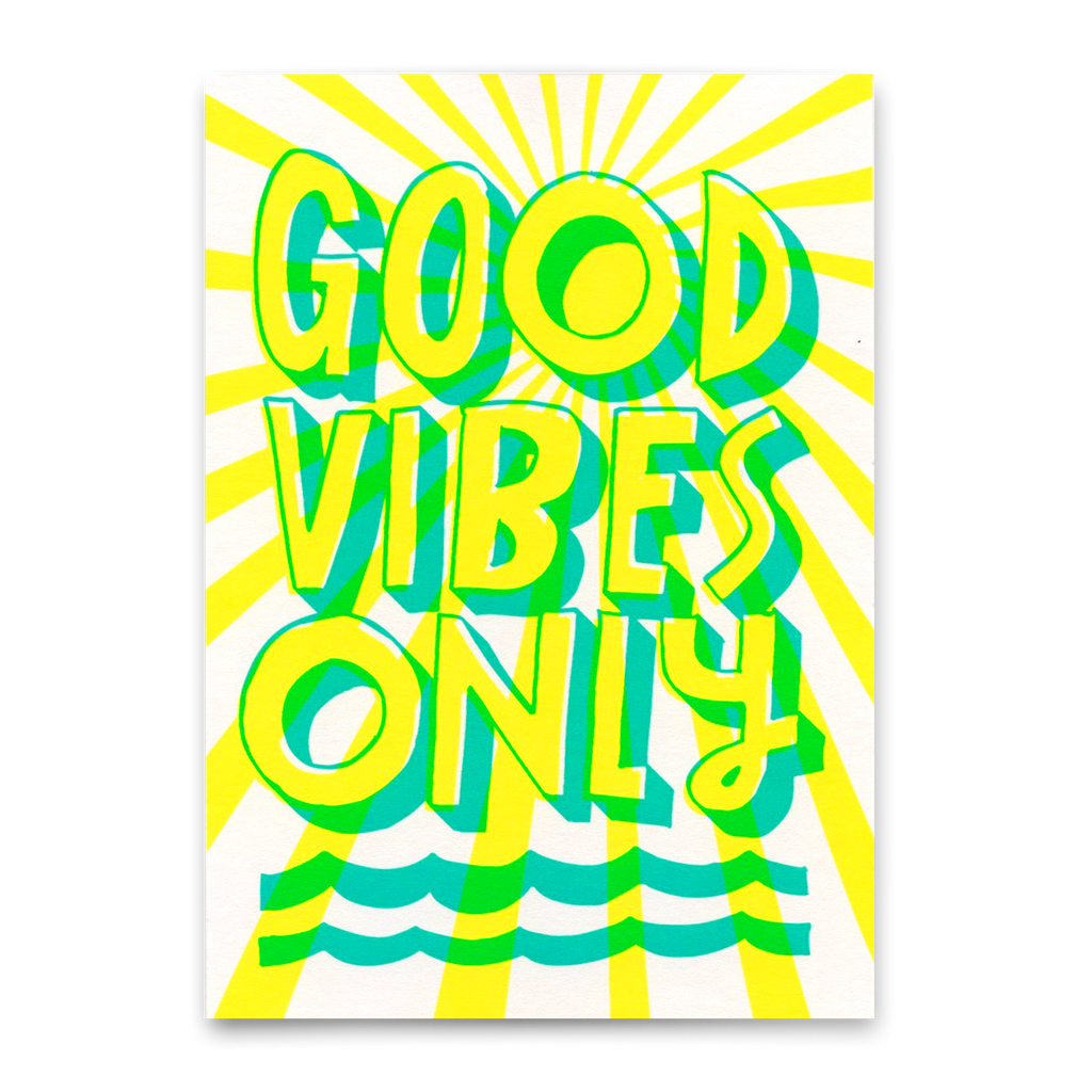 Deli Cards Postkarte "Good vibes only" | Coole Karte mit Spruch