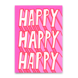 Deli Cards Postkarte "Happy Happy Happy" | Schöne Karte mit Spruch