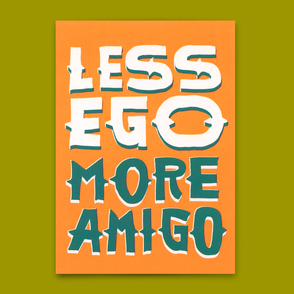 Deli Cards Postkarte "Less ego more amigo" | Besondere Karte mit Spruch