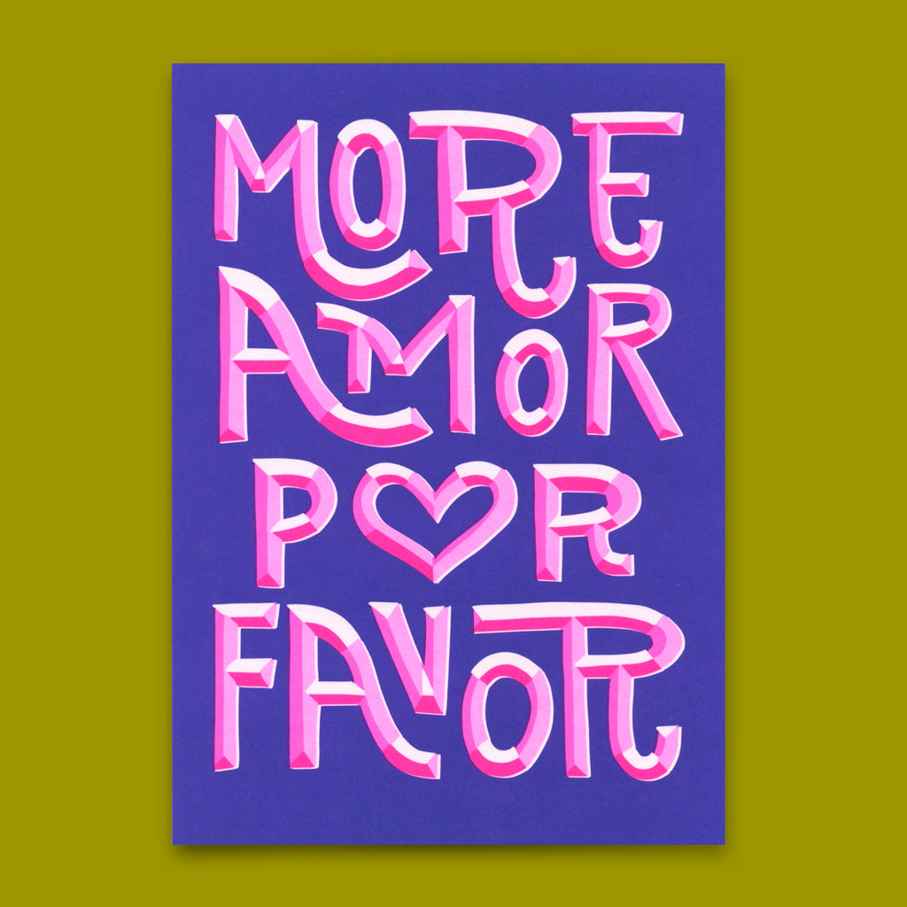 Deli Cards Postkarte "More amor por favor" | Besondere Karte mit Spruch