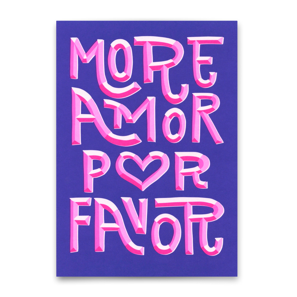 Deli Cards Postkarte "More amor por favor" | Besondere Karte mit Spruch